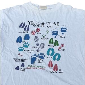 Vtg 90s Fred Harvey M? L? Yellowstone National Park Wildlife USA Single Stitch